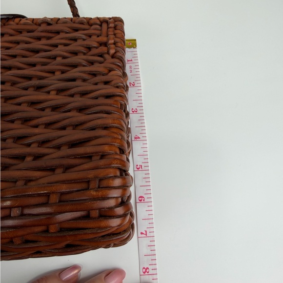 Augusto Guarnieri Woven Leather Clutch Crossbody Made in Italy Vintage Brown
